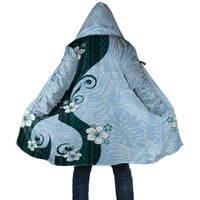 Polynesia Hibiscus Cloak Sky Blue Curve Motif LT05 Unisex Blue - Polynesian Pride