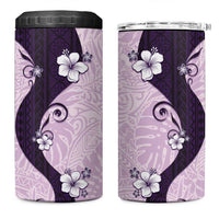 Polynesia Hibiscus 4 in 1 Can Cooler Tumbler Thistle Curve Motif - Polynesian Pride