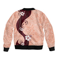 Polynesia Hibiscus Bomber Jacket Rose Bud Curve Motif - Polynesian Pride