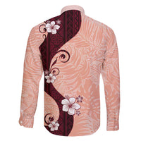Polynesia Hibiscus Family Matching Off Shoulder Short Dress and Hawaiian Shirt Rose Bud Curve Motif - Polynesian Pride