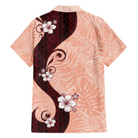 Polynesia Hibiscus Family Matching Short Sleeve Bodycon Dress and Hawaiian Shirt Rose Bud Curve Motif - Polynesian Pride