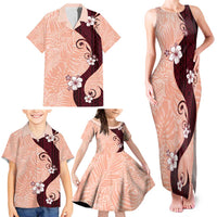 Polynesia Hibiscus Family Matching Tank Maxi Dress and Hawaiian Shirt Rose Bud Curve Motif - Polynesian Pride