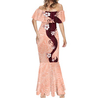 Polynesia Hibiscus Mermaid Dress Rose Bud Curve Motif - Polynesian Pride