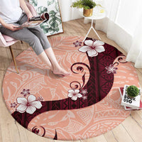 Polynesia Hibiscus Round Carpet Rose Bud Curve Motif - Polynesian Pride
