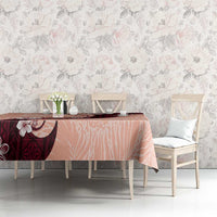 Polynesia Hibiscus Tablecloth Rose Bud Curve Motif - Polynesian Pride