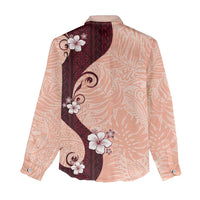 Polynesia Hibiscus Women Casual Shirt Rose Bud Curve Motif - Polynesian Pride