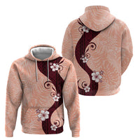Polynesia Hibiscus Zip Hoodie Rose Bud Curve Motif - Polynesian Pride