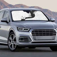 Polynesia Hibiscus Auto Sun Shade White Curve Motif - Polynesian Pride