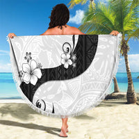 Polynesia Hibiscus Beach Blanket White Curve Motif - Polynesian Pride
