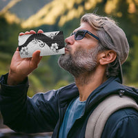 Polynesia Hibiscus 4 in 1 Can Cooler Tumbler White Curve Motif - Polynesian Pride