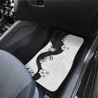 Polynesia Hibiscus Car Mats White Curve Motif - Polynesian Pride