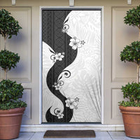 Polynesia Hibiscus Door Cover White Curve Motif - Polynesian Pride