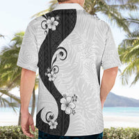 Polynesia Hibiscus Hawaiian Shirt White Curve Motif - Polynesian Pride