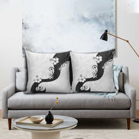 Polynesia Hibiscus Pillow Cover White Curve Motif - Polynesian Pride