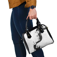 Polynesia Hibiscus Shoulder Handbag White Curve Motif - Polynesian Pride