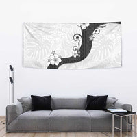 Polynesia Hibiscus Tapestry White Curve Motif - Polynesian Pride