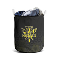 Aloha Hawaii Kahili Laundry Basket Kanaka Maoli With Kakau Pattern