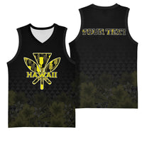 Personalised Aloha Hawaii Kahili Basketball Jersey Kanaka Maoli With Kakau Pattern