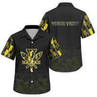 Personalised Aloha Hawaii Kahili Family Matching Puletasi and Hawaiian Shirt Kanaka Maoli With Kakau Pattern LT05 Son's Shirt Black - Polynesian Pride