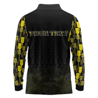 Personalised Aloha Hawaii Kahili Long Sleeve Polo Shirt Kanaka Maoli With Kakau Pattern