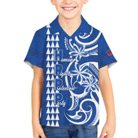 Samoa HRPP Party Family Matching Off Shoulder Short Dress and Hawaiian Shirt Polynesian Pattern - Polynesian Pride
