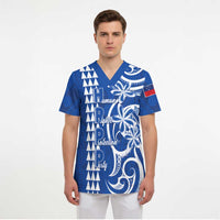 Samoa HRPP Party Scrub Top Polynesian Pattern - Polynesian Pride