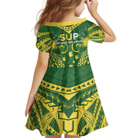 Samoa SUP Family Matching Short Sleeve Bodycon Dress and Hawaiian Shirt Samoan Coat Of Arms - Polynesian Pride
