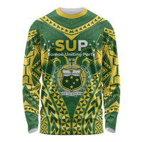 Samoa SUP Long Sleeve Shirt Samoan Coat Of Arms - Polynesian Pride