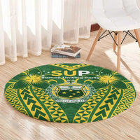 Samoa SUP Round Carpet Samoan Coat Of Arms - Polynesian Pride