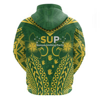 Samoa SUP Zip Hoodie Samoan Coat Of Arms - Polynesian Pride