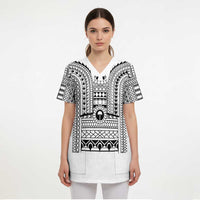 Philippines Igorot Tribal Art Tattoo White Scrub Top - Polynesian Pride
