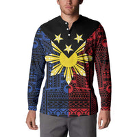 Philippines Sun Star Button Sweatshirt Igorot Tribal Inspiration - Polynesian Pride