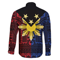 Philippines Sun Star Family Matching Long Sleeve Bodycon Dress and Hawaiian Shirt Igorot Tribal Inspiration - Polynesian Pride