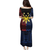 Philippines Sun Star Family Matching Puletasi and Hawaiian Shirt Igorot Tribal Inspiration - Polynesian Pride