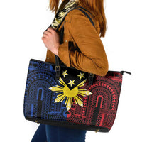 Philippines Sun Star Leather Tote Bag Igorot Tribal Inspiration - Polynesian Pride