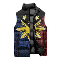 Philippines Sun Star Sleeveless Puffer Jacket Igorot Tribal Inspiration - Polynesian Pride