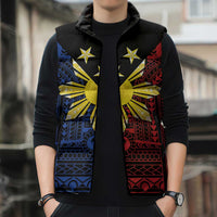 Philippines Sun Star Sleeveless Puffer Jacket Igorot Tribal Inspiration - Polynesian Pride