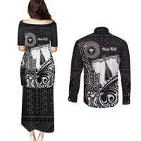 Personalized Hawaii Makahiki Season Couples Matching Puletasi Dress and Long Sleeve Button Shirts Akua Loa Polynesian Pattern LT05 - Polynesian Pride