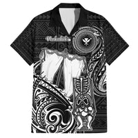 Personalized Hawaii Makahiki Season Family Matching Puletasi Dress and Hawaiian Shirt Akua Loa Polynesian Pattern LT05 Dad's Shirt - Short Sleeve Black - Polynesian Pride