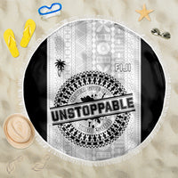 Fiji Obstacle Race 2023 Beach Blanket Never Give Up LT05 One Size 150cm Black - Wonder Print Shop