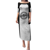 Personalized Fiji Obstacle Race 2023 Family Matching Puletasi Dress and Hawaiian Shirt Never Give Up LT05 Mom's Dress Black - Polynesian Pride