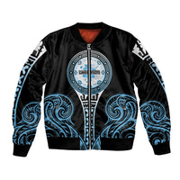 Personalized Fiji Obstacle Race 2023 Sleeve Zip Bomber Jacket Go Champion LT05 Unisex Blue - Polynesian Pride