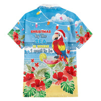 Hawaii Christmas Family Matching Off Shoulder Short Dress and Hawaiian Shirt Funny Macaw Parrot Tropical Vibe
