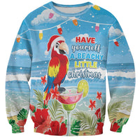 Hawaii Christmas Sweatshirt Funny Macaw Parrot Tropical Vibe