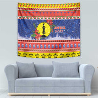 New Caledonia Christmas Tapestry Kanaky Poinsettia Joyeux Noel LT05 - Polynesian Pride