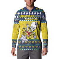 Niue The Rock Christmas Button Sweatshirt Niuean Crab Monuina E Kilisimasi LT05 - Polynesian Pride