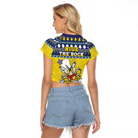Niue The Rock Christmas Raglan Cropped T Shirt Niuean Crab Monuina E Kilisimasi LT05 - Polynesian Pride