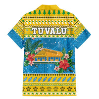 Tuvalu Christmas Family Matching Mermaid Dress and Hawaiian Shirt Coat Of Arms Manuia Te Kilisimasi