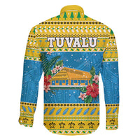 Tuvalu Christmas Family Matching Off Shoulder Maxi Dress and Hawaiian Shirt Coat Of Arms Manuia Te Kilisimasi