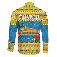 Tuvalu Christmas Family Matching Short Sleeve Bodycon Dress and Hawaiian Shirt Coat Of Arms Manuia Te Kilisimasi